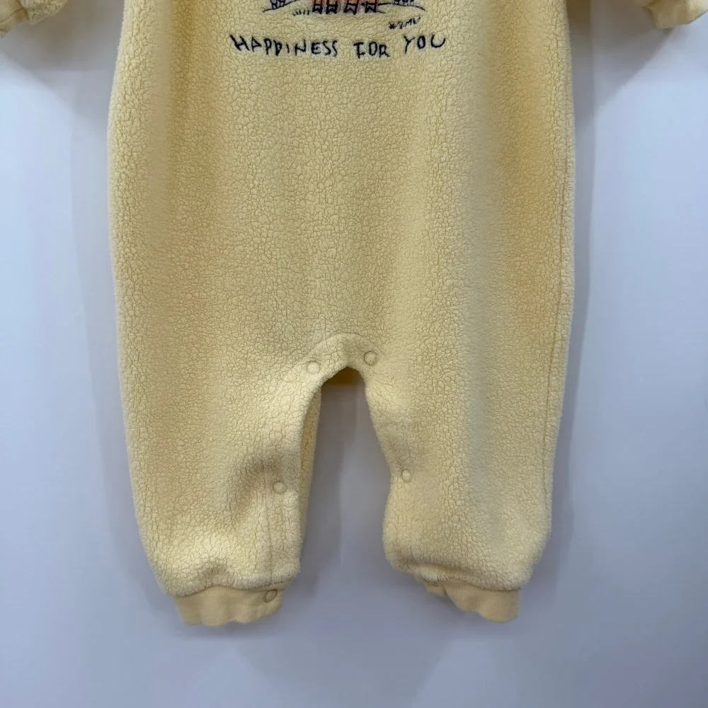 Baby vintage carters yellow‎ fleece one piece happiness for you giraffe size 6-9